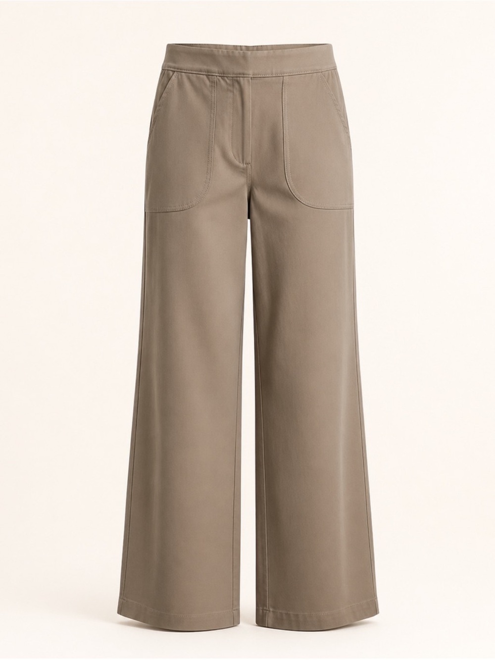 Max Studio Khaki Wide Leg Pull On Pants